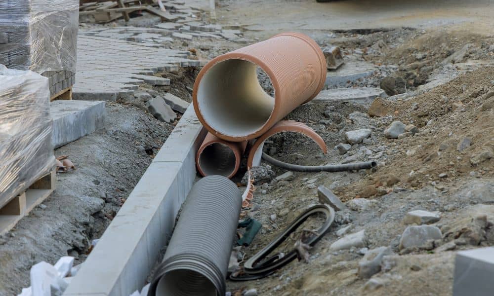 Large diameter municipal pipes illustrating minimum pipe size requirements for long term infrastructure performance